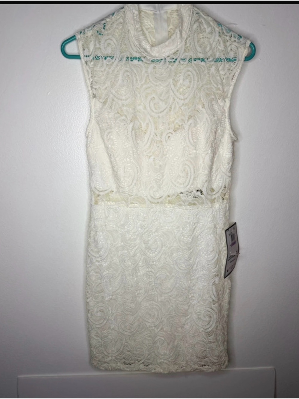 Macy's Cream Lace Sleeveless Sheath Dress